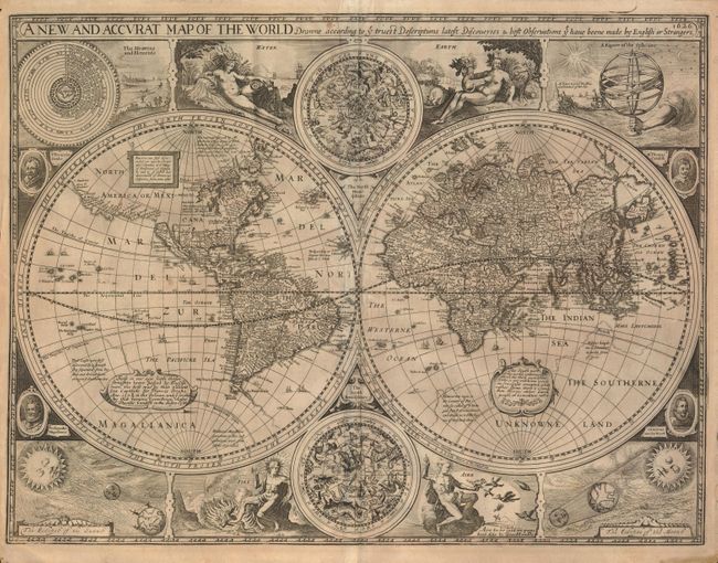 A New and Accurat Map of the World Drawne according to ye truest Descriptions latest Discoveries & best Observations yt have been made by English or Strangers