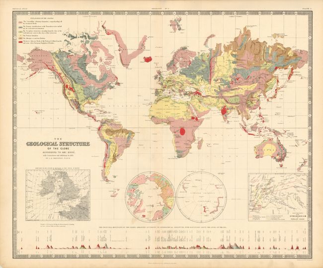 The Geological Structure of the Globe According to Ami Boue with Corrections and Additions to 1855 [with 4 sheets of text]