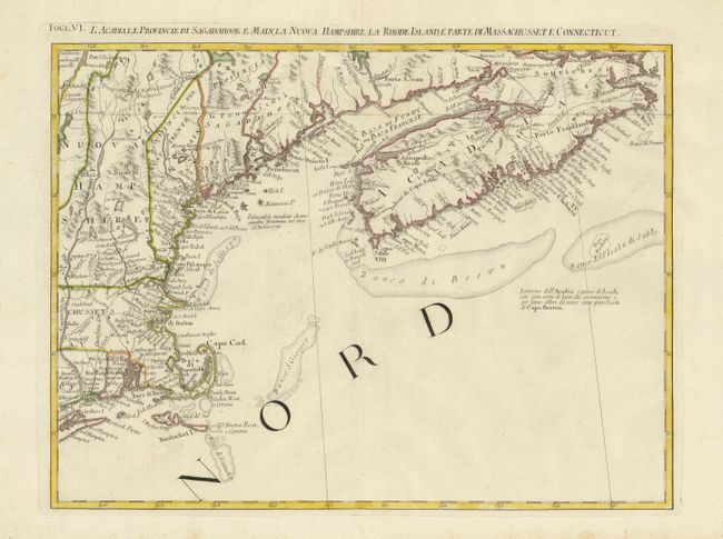 L'Acadia, le Provincie di Sagadahook e Main, la Nuova Hampshire, la Rhode Island, e Parte di Massachusset e Connecticut