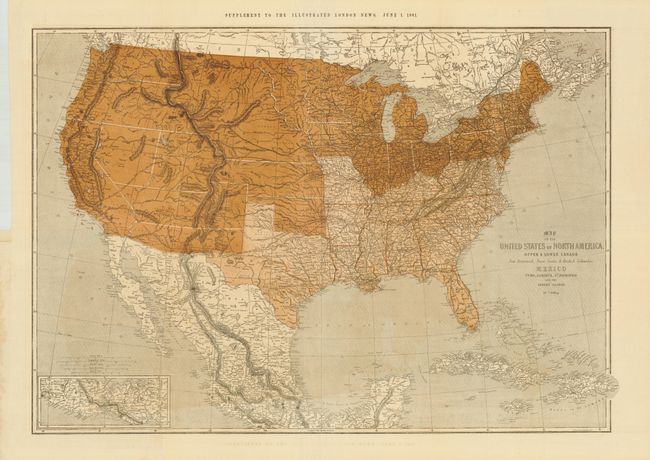 Map of the United States of North America, Upper & Lower Canada New Brunswick, Nova Scotia & British Columbia. Mexico Cuba, Jamaica, St. Domingo and the Bahama Islands