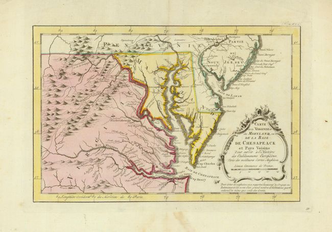 Carte de la Virginie et du Maryland, ou de la Baie de Chesapeack et Pays Voisins