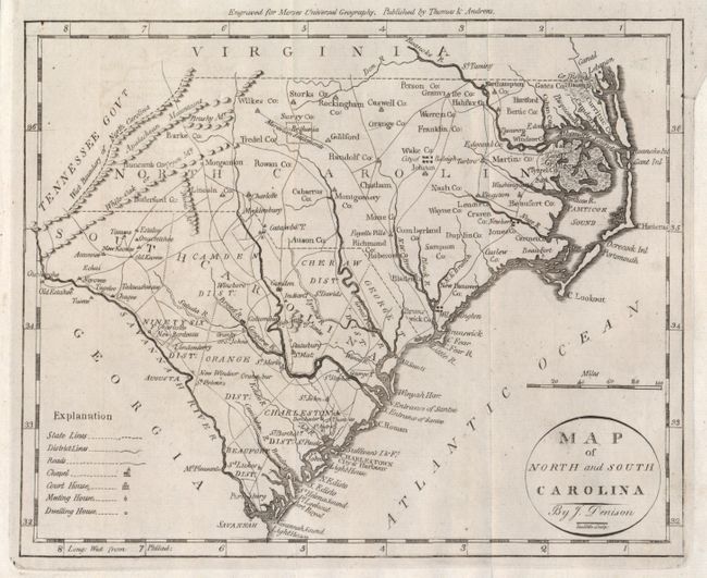 Map of North and South Carolina