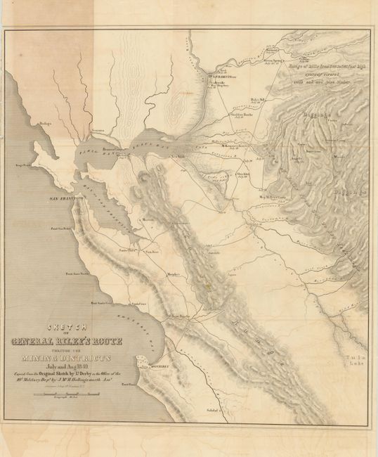 Sketch of General Riley's Route Through the Mining Districts July and Aug. 1849