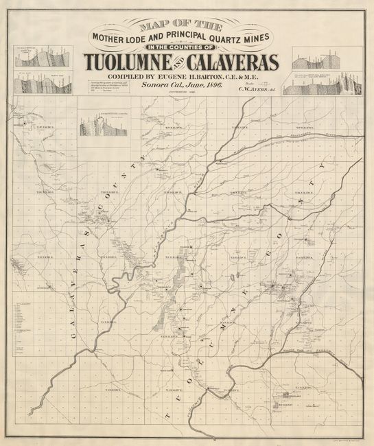 Map of the Mother Lode and Principal Quartz Mines in the Counties of Toulumne and Calaveras