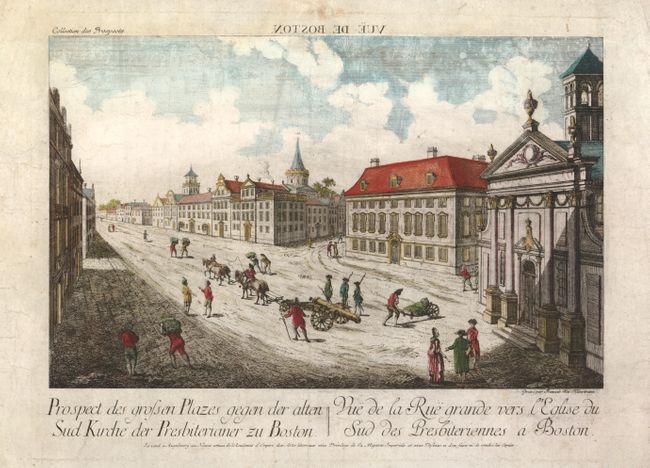 Vue de la Rue grande vers l'Eglise du Sud des Presbiteriennes a Boston