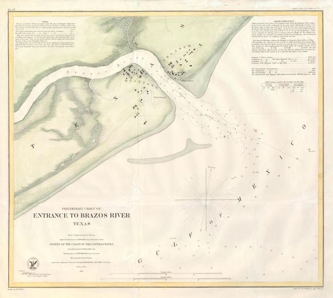 Preliminary Chart of Entrance to Brazos River, Texas