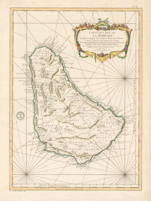 Carte de l'Isle de la Barbade dressee au Depost des Cartes et Plans de la Marine