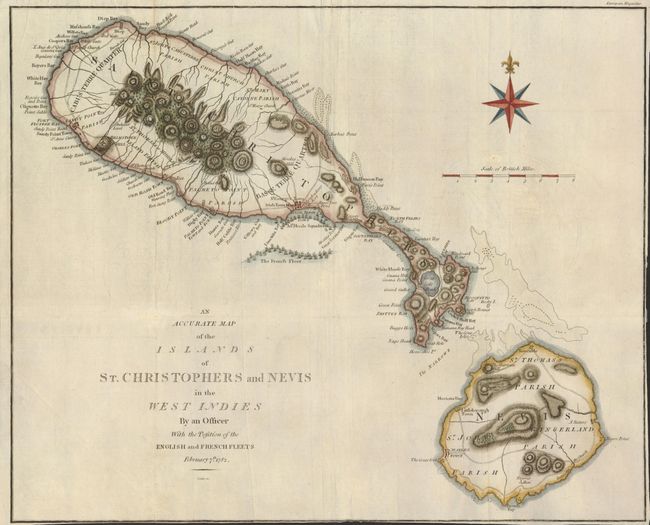 An Accurate Map of the Islands of St. Christophers and Nevis in the West Indies