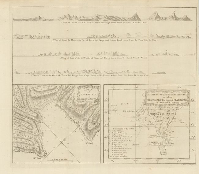 A Chart of the S.E. part of Terra del Fuego including Strait le Maire and part of Staten-Land by Lieutenant J. Cook 1769 [on sheet with] A Plan of Success Bay in Strait le Maire