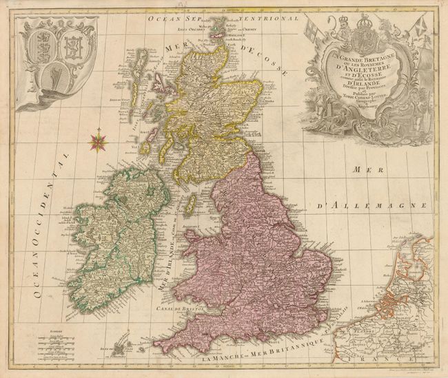 La Grande Bretagne ou les Royaumes d'Angleterre et d'Ecosse comme aussi le Royaume d'Irlande Divisee par Provinces