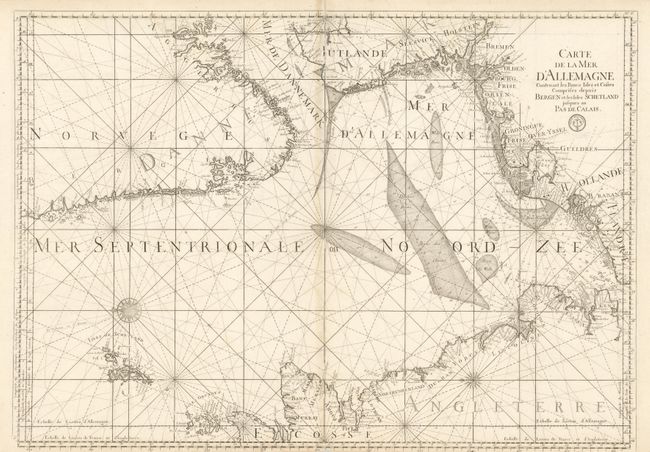 Carte de la Mer d'Allemagne Contenant les Bancs Isles et Costes Comprises depuis Bergen et les Isles Schetland jusques au Pas de Calais