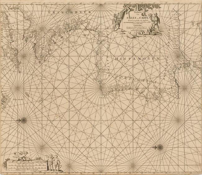 Paskaert van Cales tot Cadix als mede een gedeelte van Engelandt