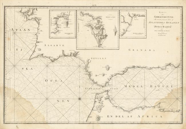 Karta ofver Gibraltars Sund Med derintill gransande Delar af Atlantiska Oceanen och Medelhavet