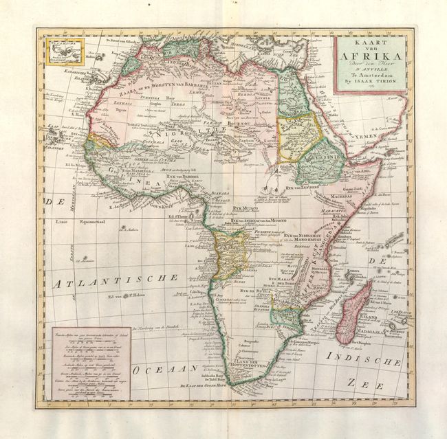 Kaart van Afrika Door den Heer D'Anville