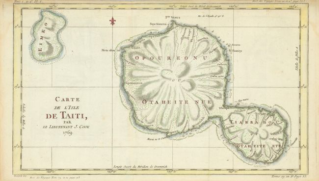 Carte de l'Isle de Taiti, par le Lieutenant J. Cook