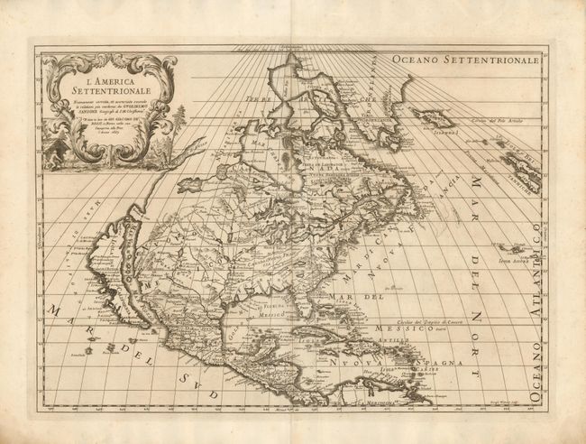 L'America Settentrionale. Nuovamente Corretta et Accresciuta Secondo le Relationi Piu Moderne da Guglielmo Sansone Geografo di S.M. Christianisa