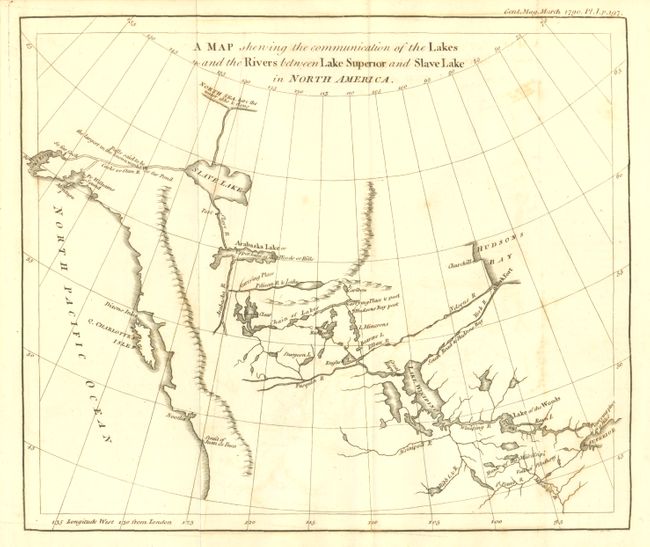 A Map Shewing the Communication of the Lakes and the Rivers between Lake Superior and Slave Lake in North America