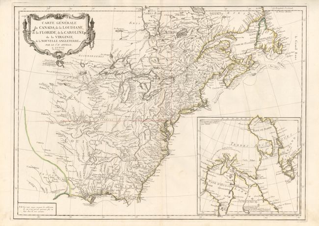 Carte Generale du Canada, de la Louisiane, de la Floride, de la Caroline, de la Virginie, de la Nouvelle Angleterre etc. par le Sr. d'Anville