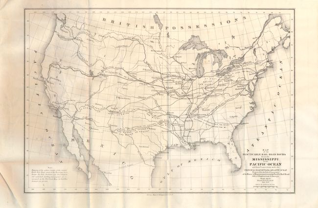 Map of the Practicable Rail Road Routes from the Mississippi to the Pacific Ocean and their Connection with the Principal Seaports of the Atlantic Ocean [with] Report