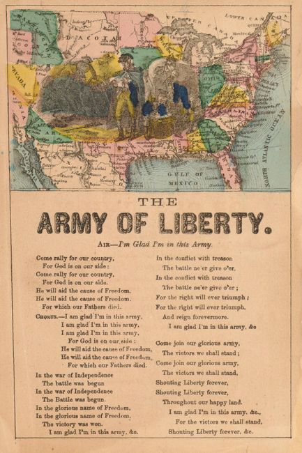 [Map of United States with The Army of Liberty Song]