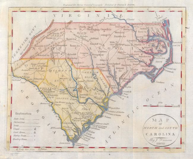 Map of North and South Carolina