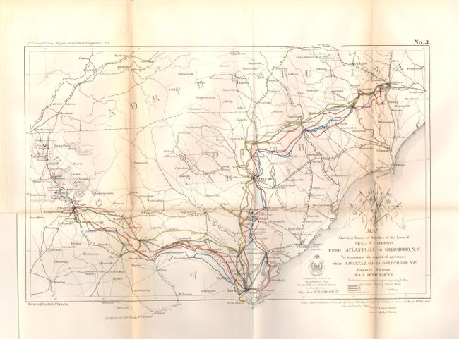 Map Showing the Route of Marches of the Army of Genl. W.T. Sherman [and] Map Illustrating the Siege of Atlanta, GA under the Command of Maj. Gen. W. T. Sherman