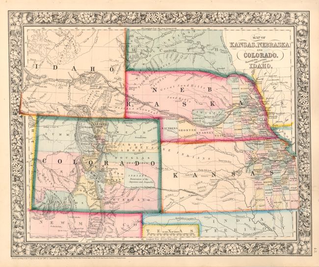 Map of Kansas, Nebraska and Colorado, Showing also the Eastern Portion of Idaho