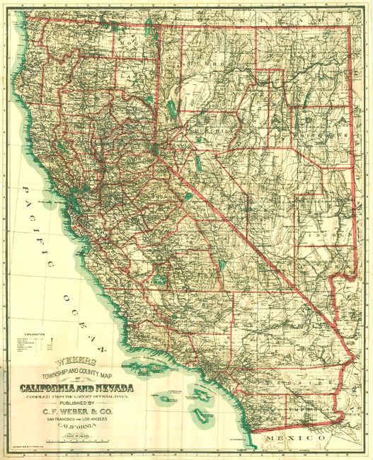 Webers Township and County Map of California and Nevada Compiled from the Latest Official Data