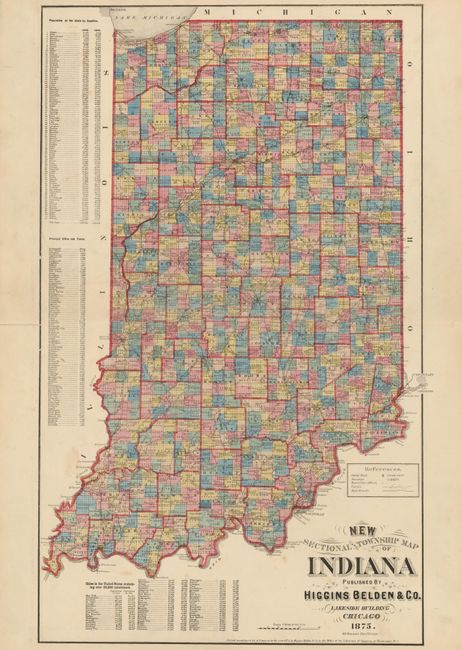New Sectional and Township Map of Indiana