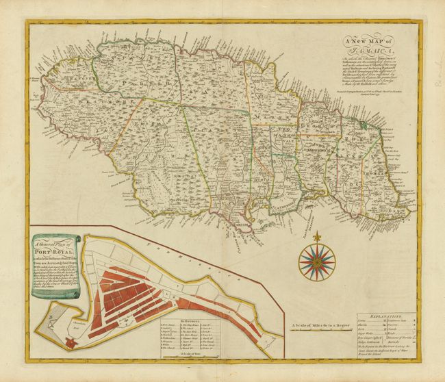 A New Map of Jamaica in which the Several Towns, Forts & Settlements are Accurately Laid down
