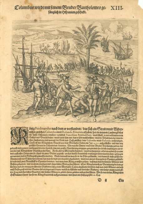 Columbus wirdt mit seinem Bruder Bartholomeo gefanglich in Hispanien geschickt