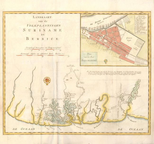 Old World Auctions Auction 135 Lot 400 Lot Of 2 Land Kaart Van Het Eiland En De Volkplanting Van Cayenne Aan De Kust Van Zuid Amerika And Land Kaart Van De Volkplantingen