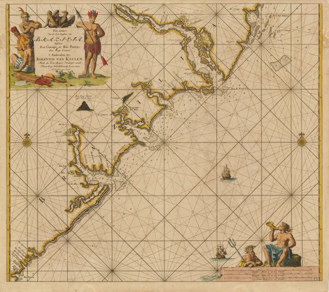 Pas-Kaart van de Zee-Kusten van Brazilia, tusschen Rio Coroipo en Rio Ponica