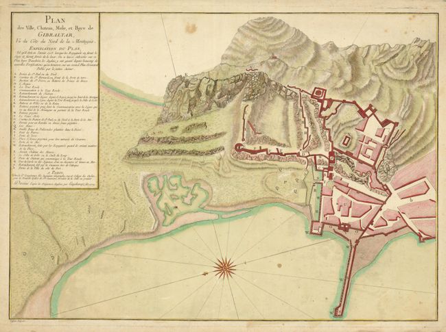 Plan des Ville, Chateau, Mole et Baye de Gibraltar [and] Plan Geometral de la Montagne et de Ville de Gibraltar
