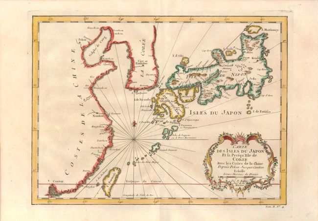 Carte des Isles du Japon et la Presqu Isle de Coree, Avec les Costes de la Chine Depuis Pekin Jusqu'a Canton