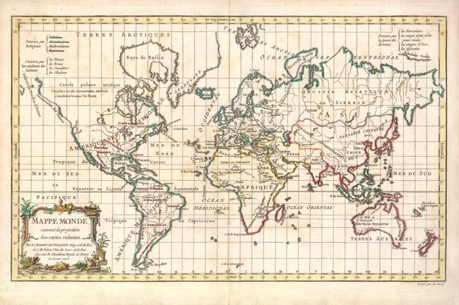 Mappe Monde Suivant la Projection des Cartes Reduites