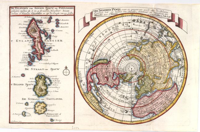 De Eilanden van Sangir Sjauw en Pangasare [on sheet with] De Noord Pool