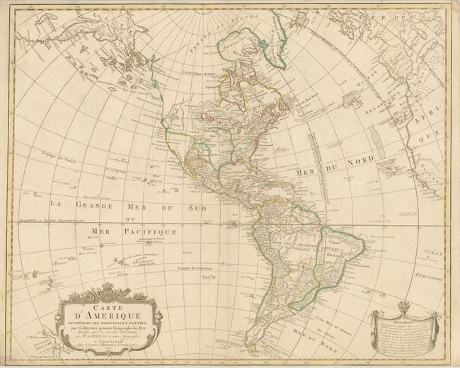 Carte d'Amerique Divisees en ses Principales Parties