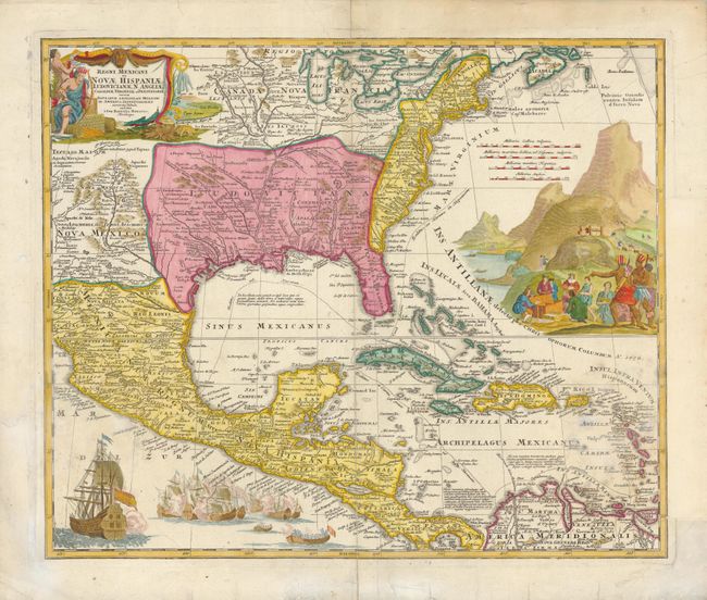 Regni Mexicani seu Novae Hispaniae, Ludovicianae, N. Angliae, Carolinae, Virginiae, et Pensylvaniae nec non Insularum Archipelagi Mexicani in America Septentrionali Accurata Tabula