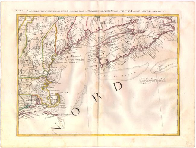 L'Acadia, le Provincie di Sagadahook e Main, la Nuova Hampshire, la Rhode Island, e Parte di Massachusset e Connecticut