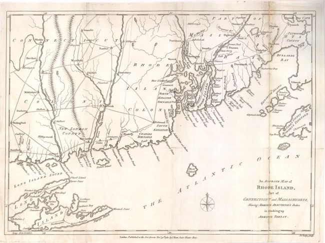 An Accurate Map of Rhode Island, Part of Connecticut and Massachusets, Shewing Admiral Arbuthnot's Station in Blocking up Admiral Ternay