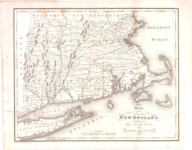 Map of the Southern part of New England [in set with] Map of the Northern part of New England