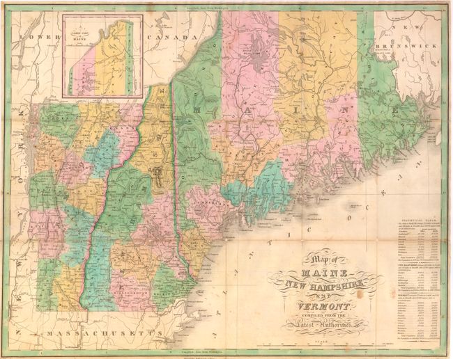 Map of Maine New Hampshire and Vermont, Compiled from the Latest Authorities