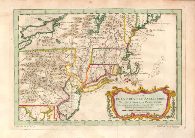 Carte de la Nouvelle Angleterre, Nouvelle Yorck et Pensilvanie