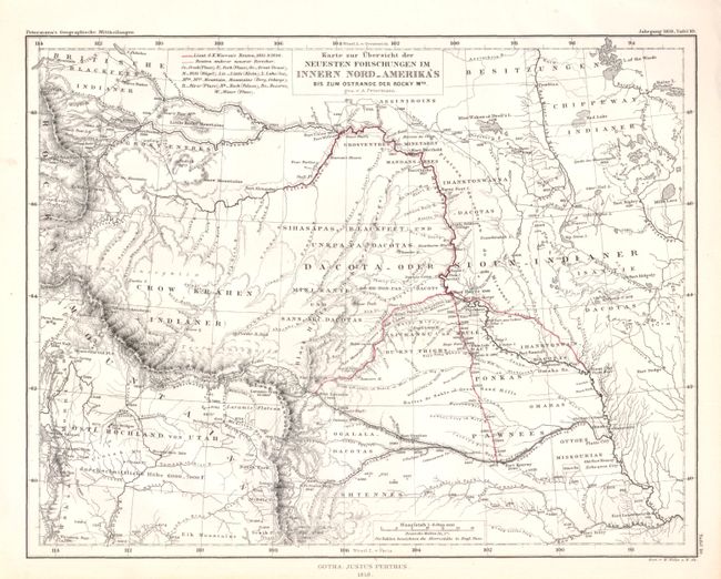Karte zur Ubersicht der Neuesten Forschungen Im Innern Nord-Amerika's bis zum ostrande der Rocky Mts.
