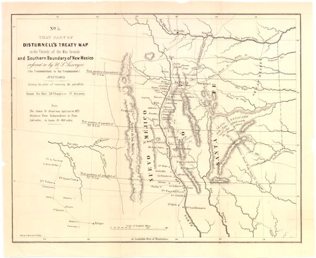 No. 5. That part of Disturnell's Treaty Map in the Vicinity of the Rio Grande and Southern Boundary of New Mexico