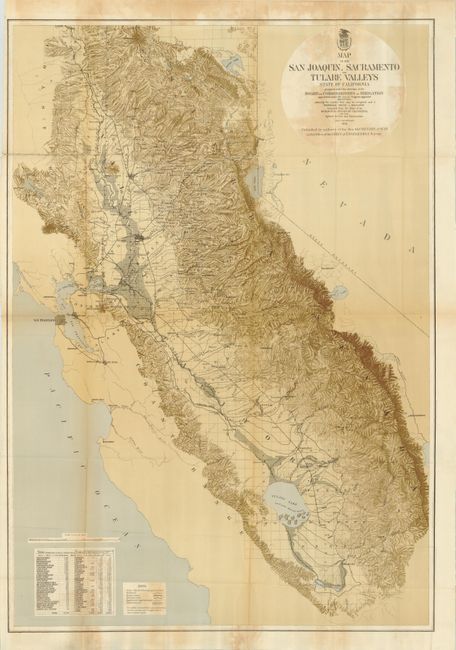 Map of the San Joaquin, Sacramento and Tulare Valleys State of California
