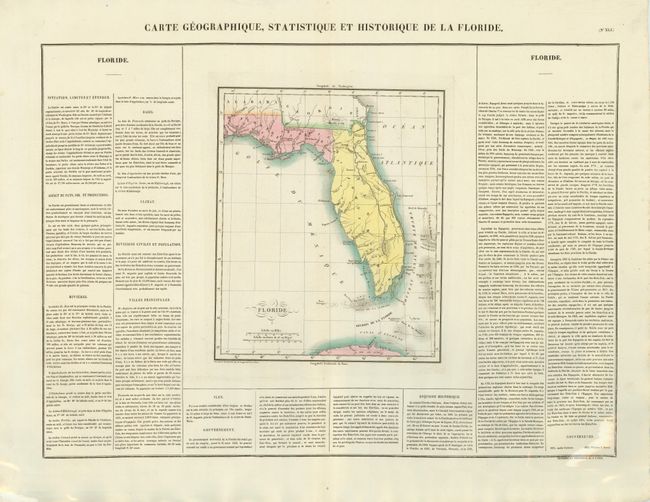 Carte Geographique, Statistique et Historique de la Floride