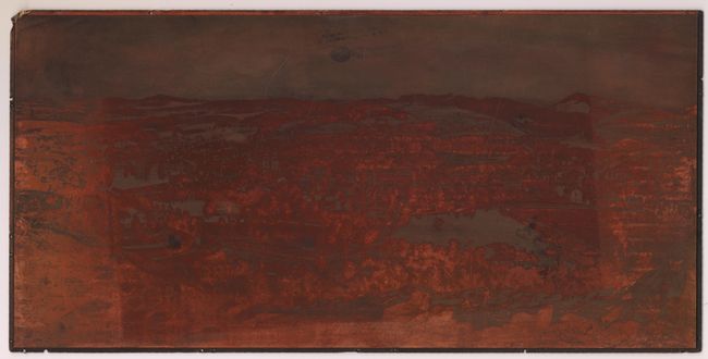 [Copper Printing Plate] View of Fitchburg, Mass., from Rollstone Hill