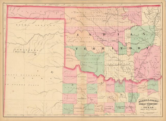 Asher & Adams' Indian Territory and Texas. North West Portion